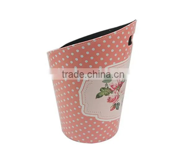 Living Room Bathroom Trash Can, Leather Trash Bin Without Lid photo-2