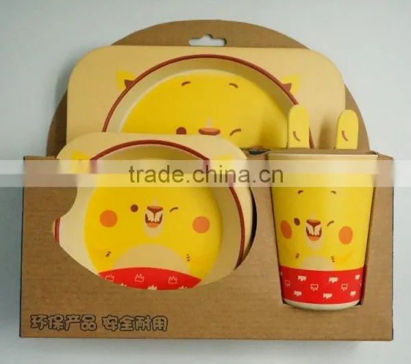 Popular Biodegradable Bamboo Fibre Kids' Dinner Set photo-4