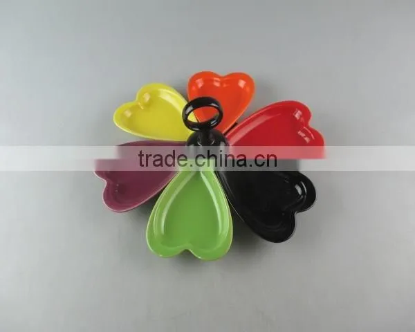 Colorful Divided Ceramic Candy/cake Display Stand in Stocked photo-3