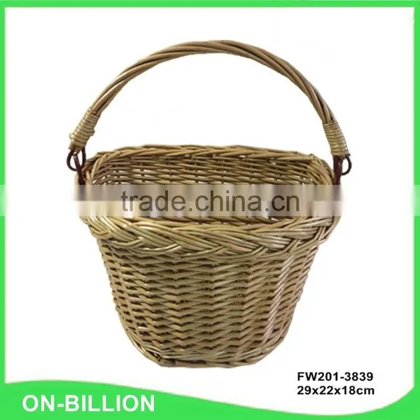 Wicker Knitting Small Removable Bicycle Basket photo-2