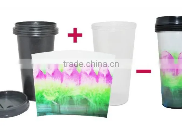 16 OZ Plastic Double Wall Travel Mug Tumbler With Photo Insert photo-2