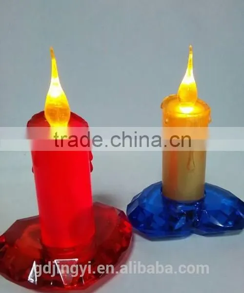 LED Lighted Acrylic Heart Shape Base Colorful Candles Decoraitons photo-4