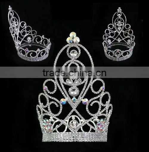 Quality Pageant Jewelry Big Rhinestone Fashion Crown Tiaras photo-2