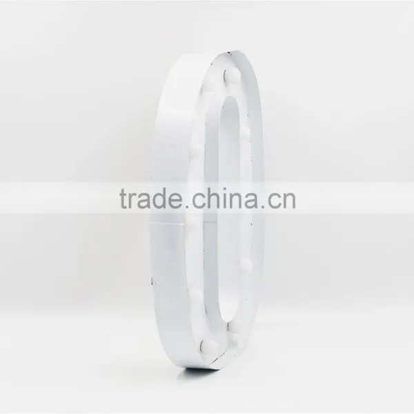 Lovely White O Shape Metal Home Decoration Battery Alphabet Led Letter Light photo-2