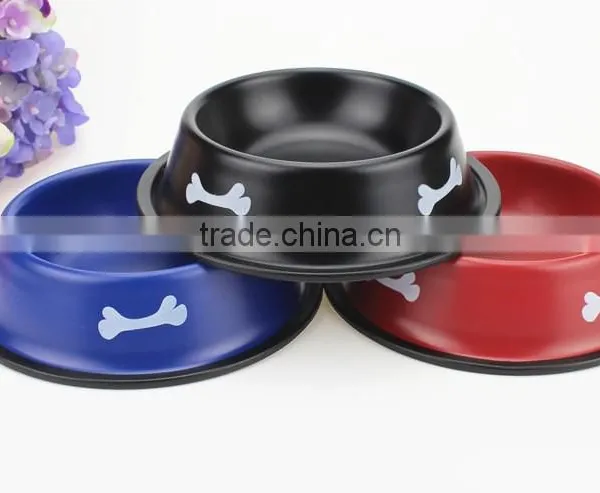 Custom Rubber Ring Dog Bowl/stainless Steel Pet Food Bowl Wholesale photo-2