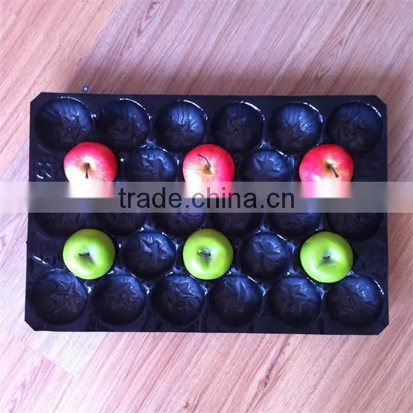 Fresh Produce Packaging Black Disposable Plastic Divided Food Tray photo-2