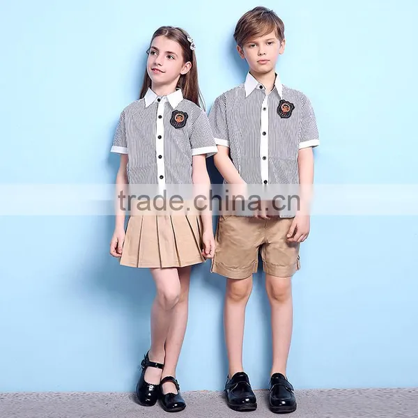Wholesale Classic Design School Shirt And Khaki Skirt And Short Pants photo-3