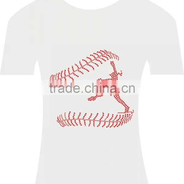 Bling Ruby Professional Softball Player Hot Fix Rhinestone Transfer photo-2