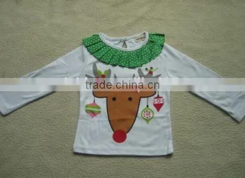 Children's Girls Xmas Outfit Deer Pattern Outfit Ruffle Kids Christmas Clothes photo-4