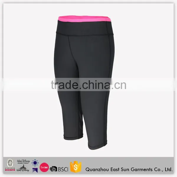 2017 Factory Price Cheap Fancy Sportswear Custom Design Sports Wear Dry Fit Workout Capri Yoga Pants For Women photo-2