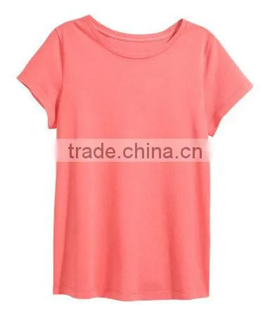 2017 High Quality Fashion Women Cotton T Shirt Round Neck OEM Service Machine Wash Bulk Clothing photo-2