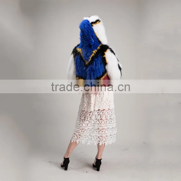 Myfur Wholesale Short Style Colorful Fox Fur Coat for Fashion Girls photo-5