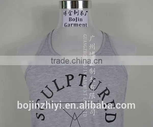 Gym 100% Cotton Water Printing Mens Tank Top photo-2