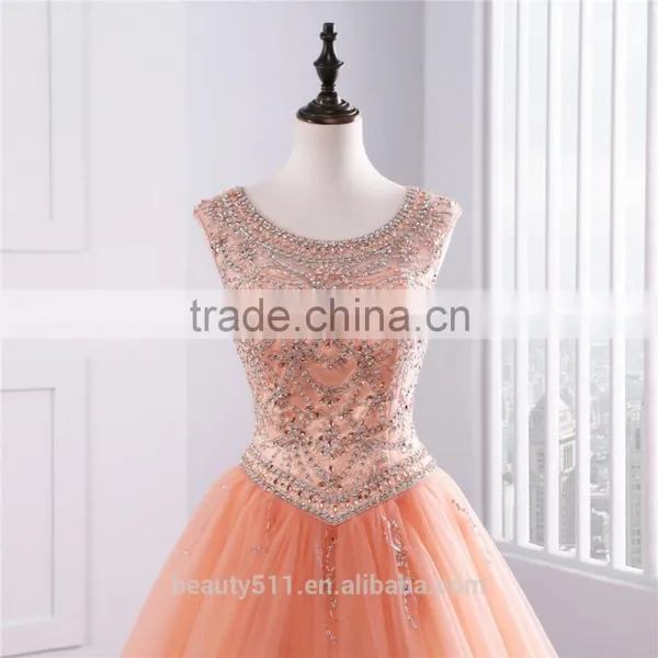 2018 Tulle Quinceanera Ball Gown With Intricately Beaded Bodice Gemstone Beading Bridal Gowns Quinceanera Dress ED0254 photo-3