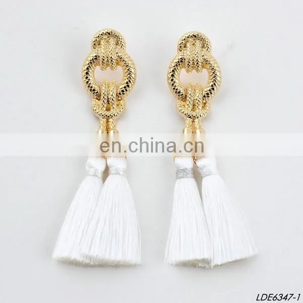 Hand Made Tassel Dangle Earstuds Dangle Bridesmaid Earrings photo-3