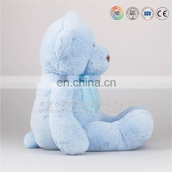 Factory Price 20cm Stuffed Blue Teddy Bear Embroidered Plush Toy With Bowtie photo-5