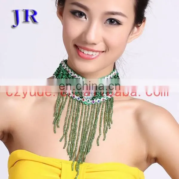 Indian Wholesale Belly Dance Beaded Tassel Necklace P-9005# photo-6