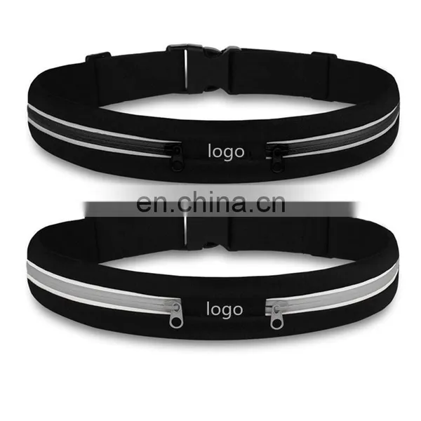 Custom Logo Outdoor Running Hiking Fitness Sports Belt With Two Expandable Pockets
