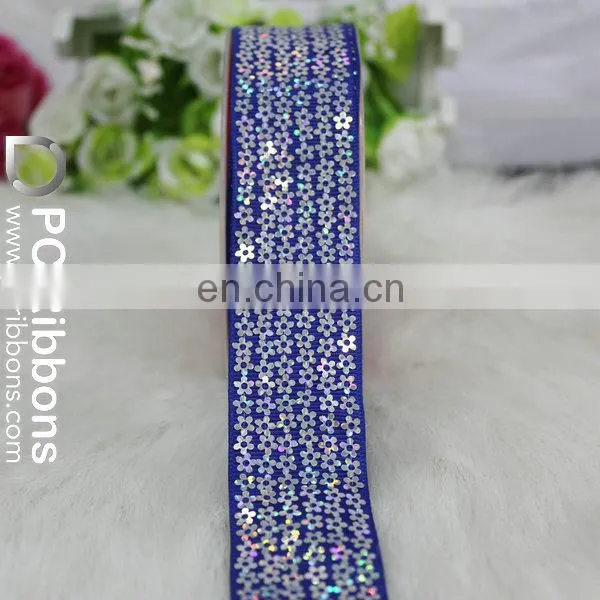 Red Fabric Trim Embroidery Gold Sequin Ribbon photo-4