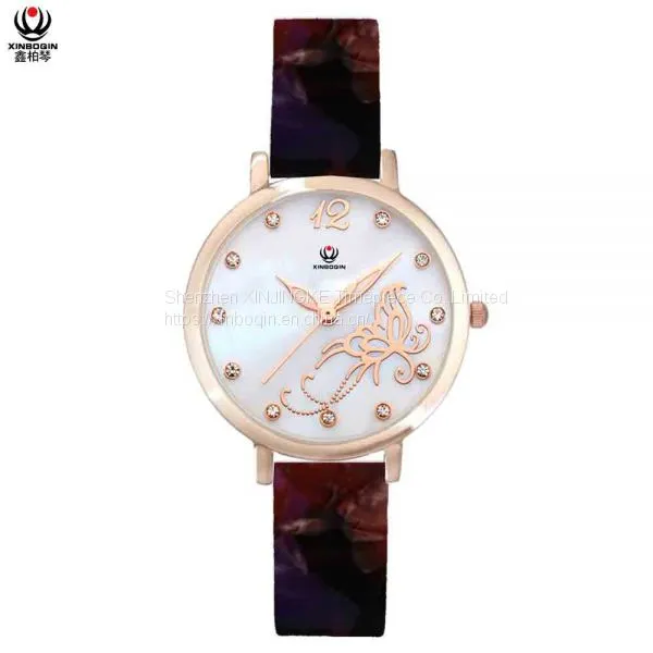XINBOQIN Supplier Your LOGO Custom Ladies Brands Casual Quartz Waterproof Japan Movement PC21 Quartz Acetate Watch photo-2