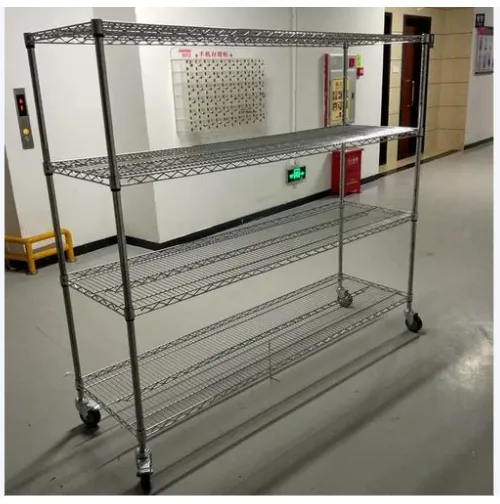 Heavy Duty Wire Shelf, Wire Shelving Freestanding Green Coated Heavy Duty Durable Steel Wire Rack Shelving photo-5