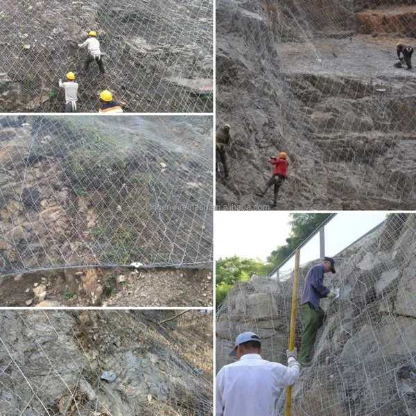 Woven Diamond Mesh Wire Rope Net Active Protection System PVC Coating Cutting Bending for Slope Rockfall Hazard Prevention photo-6