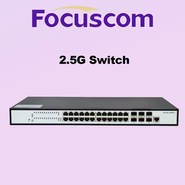 S5720-24M6X L3 Managed Network Switch, 24-Port 2.5G RJ45 with 6-Port 10G SFP+ Uplinks, Stackable Enterprise Access Layer Ethernet Networking Switch