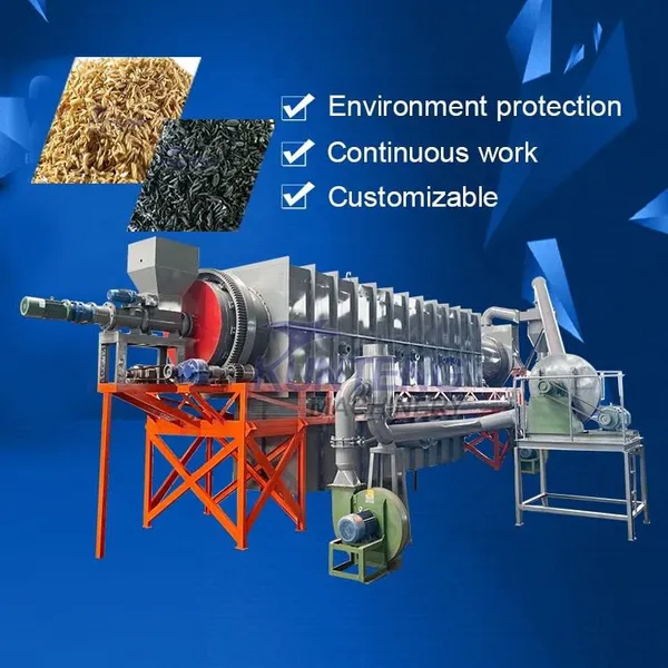 Continuous Working Type Rotary Carbonizing Machine for Rice Husks, Olives and Coconut Shells Charcoal Making Machine EPC photo-3