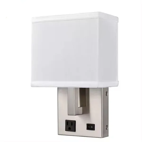 UL Certificated Hotel Guest Room Table Lamp Set Modern RectangularBedside Lamp & Matching Floor Lamp for Hospitality Project photo-2