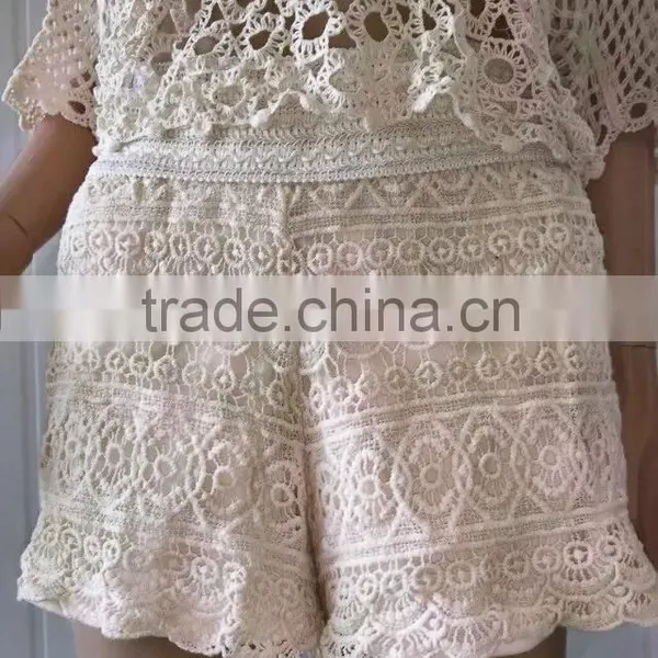 Cotton Shorts for Ladies/embroidery Lace Water Soluble Lace photo-3