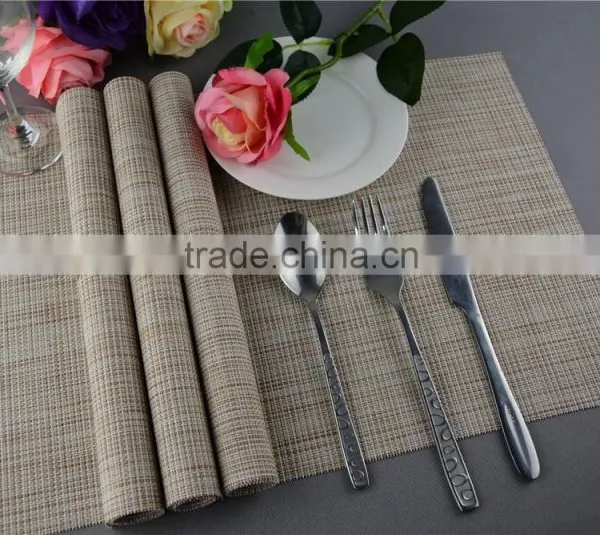 Table Decoration PVC Solid Color Disposable Flaxen Linen Table Placemat 45*30cm photo-3