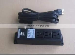 UL 3 Outlet Power Strip With Dual USB Port for Hotel Using photo-2
