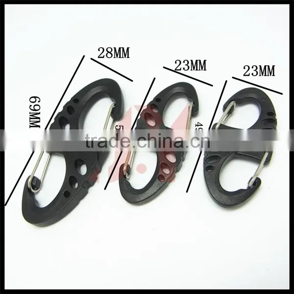 2016 Hot Sale s Biner Carabiner for Keychains,double Spring Hook, Plastic Carabiner Clips photo-2