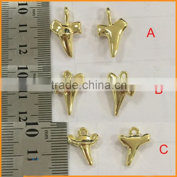 Shark Teeth Charms - Tiny Gold Sea Charms-Shark Tooth Charm
