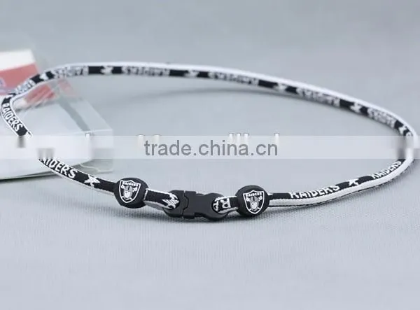 Custom Fashion Triple Braided Titanium Rope Sports Baseball Necklace 16" 18" 20" 22" Inch photo-2