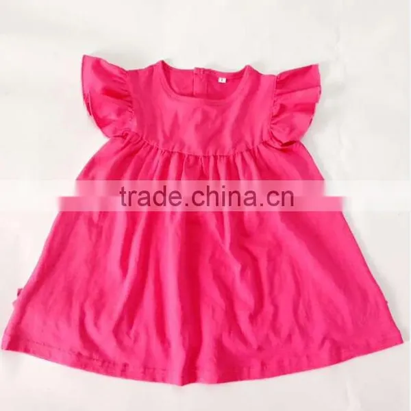 Flutter Sleeves Girls Dress 2016 Pearl Dress Little Girls Ruffled Dress