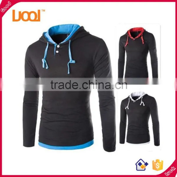 Men's Long Sleeved T-shirt Stitching Solid Design Casual Outdoors Long Sleeved t Shirt Quality Choice