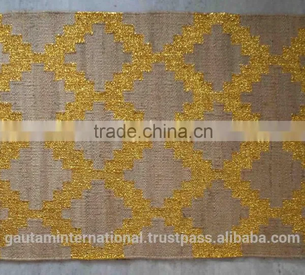 Melattic Pattern Jute Hemp Rugs photo-2