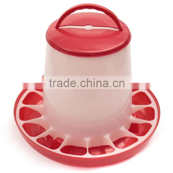 Hot Sale Plastic 16x9.5x18.5cm 1.5kg White+Red Plastic Feeder Baby Chicken Chicks Hen Poultry Feeder Lid Handle photo-3