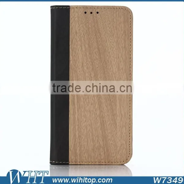 Wooden Wallet Leather Case for Samsung Galaxy S7, for S7 Case photo-5