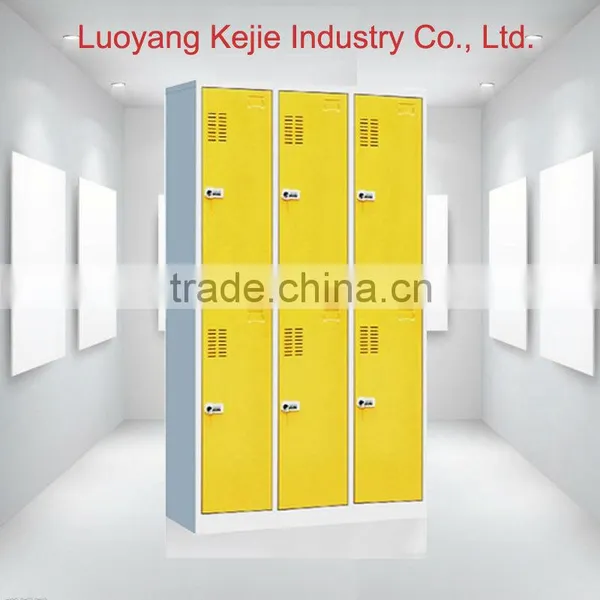 China Manufacturer 6 Doors Clothes Steel Locker Iron Wardrobe Steel Clothes Locker With High-tec/Yellow Color Locker photo-2