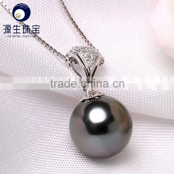 Jewelry Stores 9--10mm Saltwater Tahitian Black Pearls Pendant for Sales photo-3