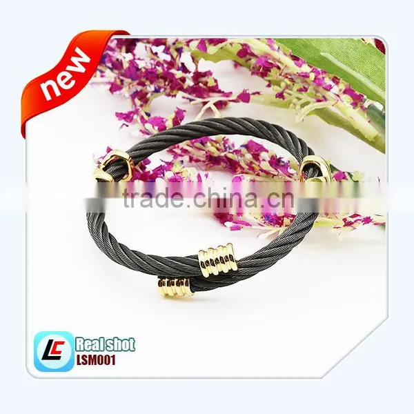 Trendy Style Fashion Leather Permanent Bracelet Stainless Steel Jewelry photo-6