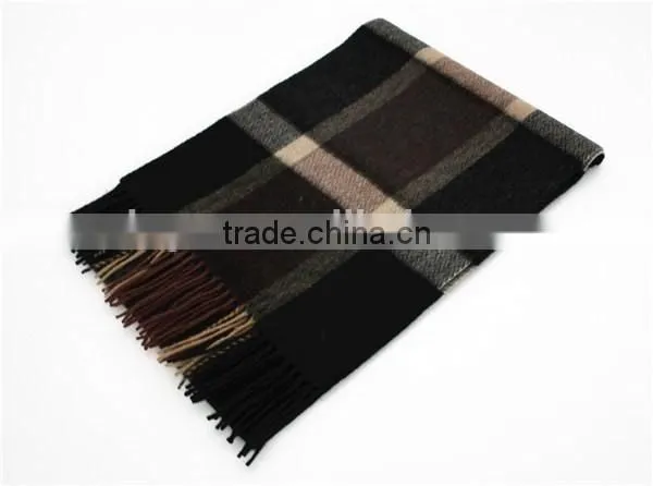 Men Checked Wool Scarf photo-3