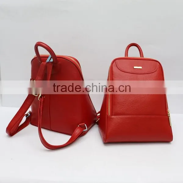 Newest Design Fashionable Red Litchi Pattern Genuine Leather Backpack for Lady photo-4