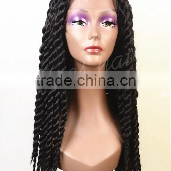 100% Japanese Fiber Havana Mambo Twist Crochet Braids Synthetic Lace Front Wig Wtih Baby Hair photo-2