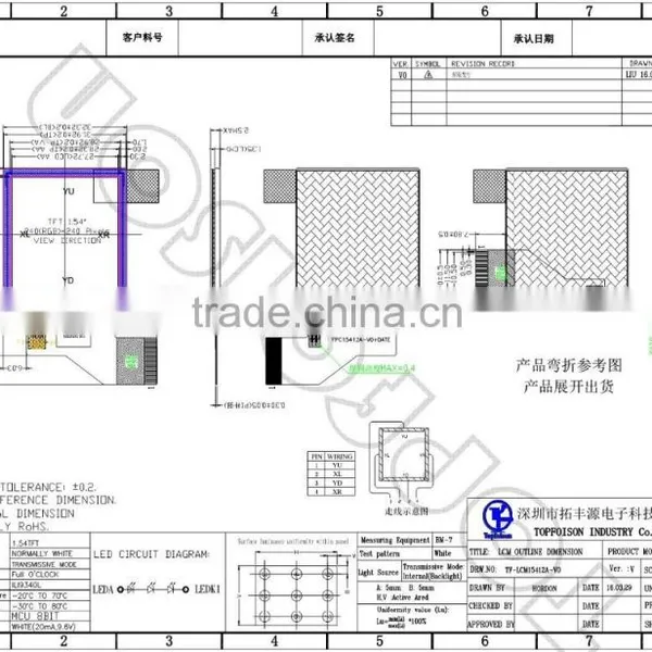 1.54 Inch 240 x 240 TFT Display Module TF15412A photo-3