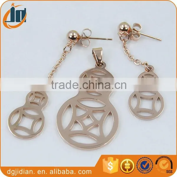 Fashion Laser Cut Pendant Stainless Steel Jewelry Set photo-4