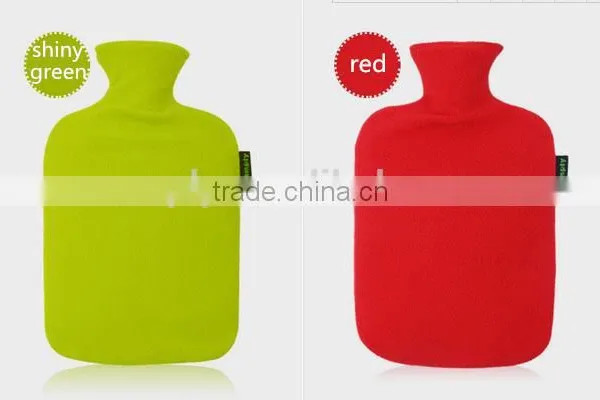 High Quality 2000ml PVC Hot-water Bottle Fleece Cover Wave Design Anti-scald photo-2