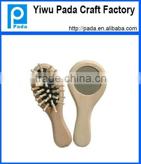 Kids Wooden Hair Brush & Mirror Set